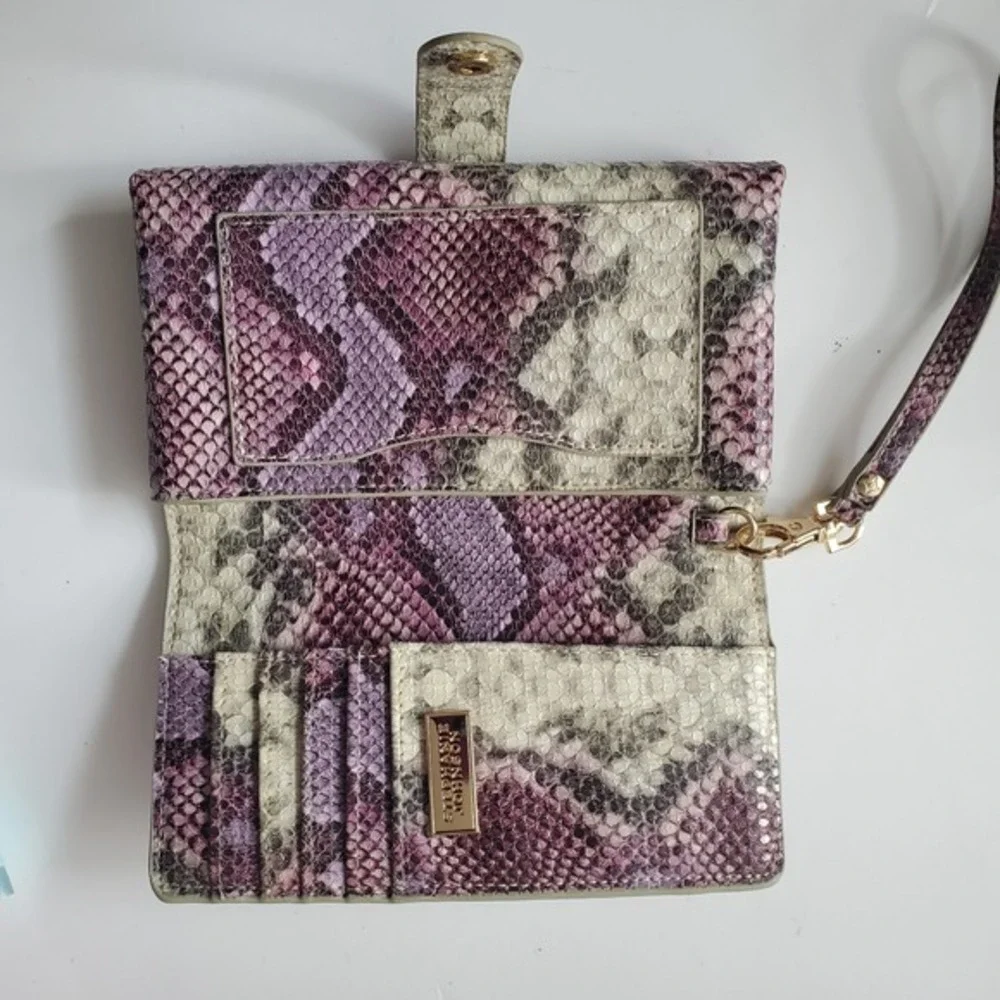 STEPHANIE JOHNSON Wristlet Havana Jane Wallet Credit Card Case Snake Print Leath